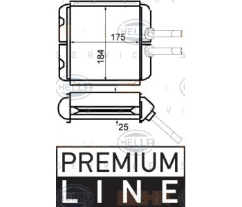 Топлообменник HELLA за DAEWOO NUBIRA (KLAJ) седан от 1997 до 2003