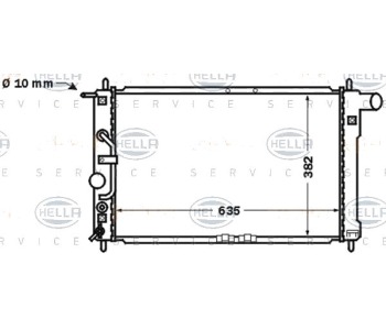 Воден радиатор HELLA за DAEWOO LANOS (KLAT) седан от 1997 до 2004