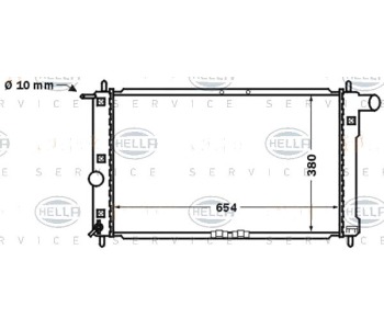 Радиатор, охлаждане на двигателя HELLA 8MK 376 767-191 за DAEWOO NUBIRA (KLAJ) от 1997 до 2003