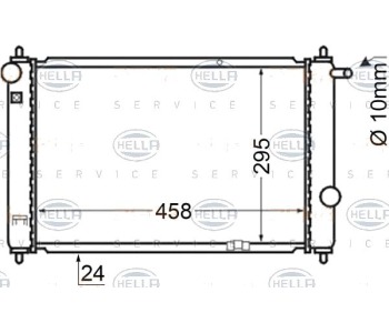 Радиатор, охлаждане на двигателя HELLA 8MK 376 704-761 за DAEWOO MATIZ (KLYA) от 1998 до 2005