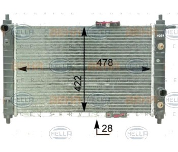 Воден радиатор HELLA за DAEWOO MATIZ (KLYA) от 1998 до 2005