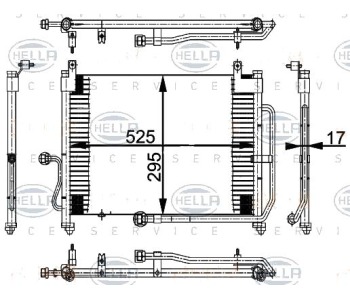 Кондензатор климатизации HELLA за DAEWOO MATIZ (KLYA) от 1998 до 2005