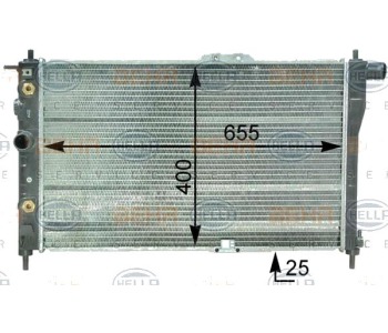 Воден радиатор HELLA за DAEWOO NEXIA (KLETN) седан от 1995 до 1997