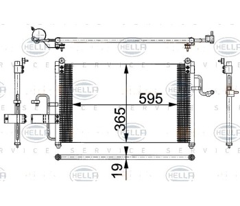 Кондензатор, климатизация HELLA 8FC 351 037-231 за DAEWOO NUBIRA (KLAJ) седан от 1997 до 2003