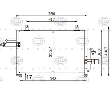 Кондензатор, климатизация HELLA 8FC 351 319-181 за DAEWOO REZZO (KLAU) от 2000 до 2008