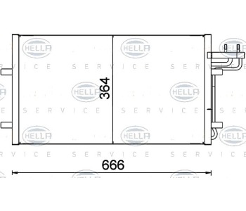 Кондензатор, климатизация HELLA 8FC 351 301-734 за FORD FOCUS II (DA, HCP) от 2004 до 2012