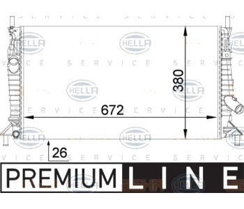 Радиатор, охлаждане на двигателя HELLA 8MK 376 764-261 за FORD C-MAX I (DM2) от 2007 до 2010