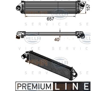 Интеркулер (охладител за въздуха на турбината) HELLA 8ML 376 746-471 за FORD FOCUS II (DB) седан от 2005 до 2012