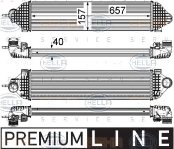 Интеркулер (охладител за въздуха на турбината) HELLA 8ML 376 755-621 за FORD TRANSIT CONNECT товарен от 2013