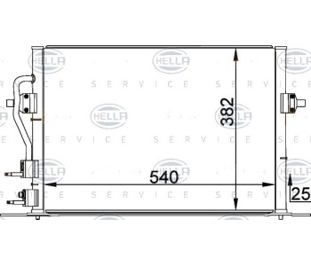 Кондензатор, климатизация HELLA 8FC 351 035-581 за FORD MONDEO II (BNP) комби от 1996 до 2000