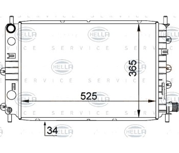 Радиатор, охлаждане на двигателя HELLA 8MK 376 755-311 за FORD ESCORT VII (GAL, AFL) седан от 1995 до 1999