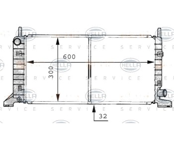 Радиатор, охлаждане на двигателя HELLA 8MK 376 706-661 за FORD ORION II (AFF) от 1985 до 1990