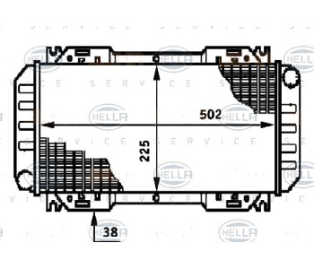 Радиатор, охлаждане на двигателя HELLA 8MK 376 720-091 за FORD FIESTA II (FBD) от 1983 до 1989