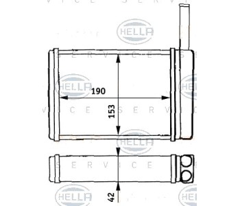 Топлообменник HELLA за FORD FIESTA II (FBD) от 1983 до 1989