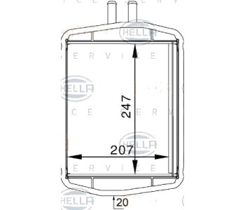 Топлообменник, отопление на вътрешното пространство HELLA 8FH 351 313-241 за FORD PUMA (EC) от 1997 до 2002