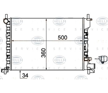 Радиатор, охлаждане на двигателя HELLA 8MK 376 714-244 за FORD FIESTA IV (JA, JB) от 1995 до 2002