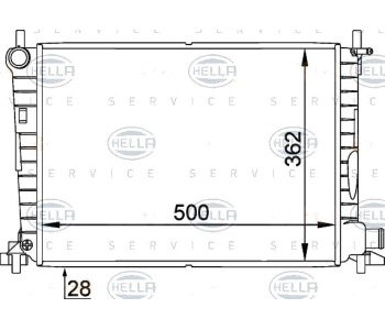 Радиатор, охлаждане на двигателя HELLA 8MK 376 714-241 за FORD FIESTA IV (J5, J3) ван от 1996 до 2003