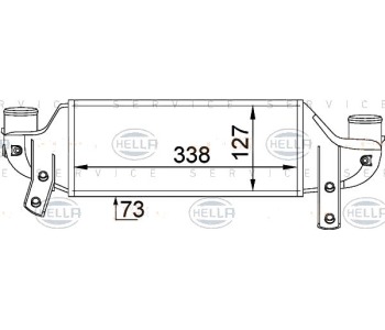 Интеркулер (охладител за въздуха на турбината) HELLA 8ML 376 746-621 за FORD FIESTA IV (JA, JB) от 1995 до 2002