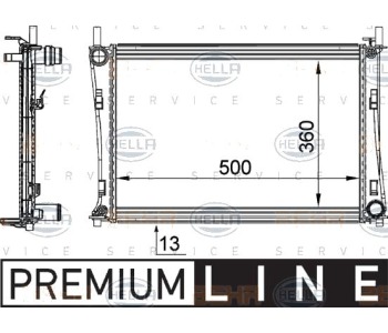 Радиатор, охлаждане на двигателя HELLA 8MK 376 764-311 за FORD FUSION (JU) от 2002 до 2012