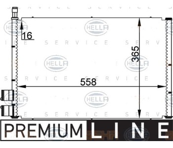 Кондензатор, климатизация HELLA 8FC 351 300-354 за FORD FIESTA V (JH, JD) от 2001 до 2008