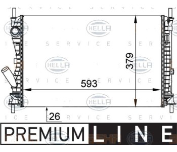 Радиатор, охлаждане на двигателя HELLA 8MK 376 764-441 за FORD FUSION (JU) от 2002 до 2012