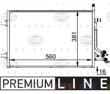 Кондензатор, климатизация HELLA 8FC 351 318-381 за FORD FUSION (JU) от 2002 до 2012