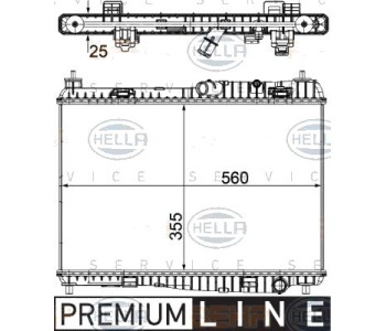 Радиатор, охлаждане на двигателя HELLA 8MK 376 754-761 за FORD FIESTA VI ван от 2009 до 2017