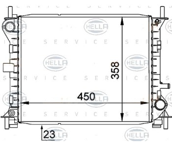 Воден радиатор HELLA за FORD FOCUS I (DNW) комби от 1999 до 2004