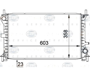 Радиатор, охлаждане на двигателя HELLA 8MK 376 720-291 за FORD FOCUS I (DFW) седан от 1999 до 2005