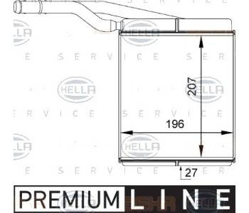 Топлообменник, отопление на вътрешното пространство HELLA 8FH 351 313-091 за FORD TRANSIT CONNECT (P65, P70, P80) товарен от 2002 до 2013