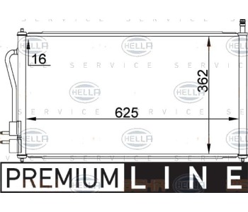 Кондензатор, климатизация HELLA 8FC 351 037-471 за FORD FOCUS I (DNW) комби от 1999 до 2004