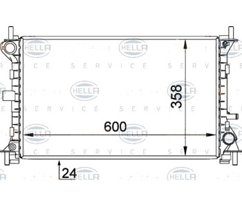 Радиатор, охлаждане на двигателя HELLA 8MK 376 720-301 за FORD FOCUS I (DNW) комби от 1999 до 2004