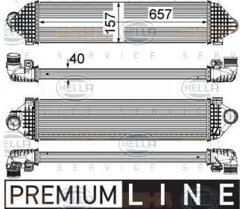 Интеркулер (охладител за въздуха на турбината) HELLA 8ML 376 755-631 за FORD MONDEO III (B5Y) фастбек от 2000 до 2007