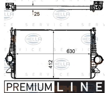 Интеркулер (охладител за въздуха на турбината) HELLA 8ML 376 746-571 за VOLKSWAGEN SHARAN (7M8, 7M9, 7M6) от 1995 до 2010