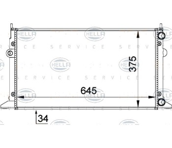 Радиатор, охлаждане на двигателя HELLA 8MK 376 719-711 за VOLKSWAGEN SHARAN (7M8, 7M9, 7M6) от 1995 до 2010