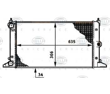 Радиатор, охлаждане на двигателя HELLA 8MK 376 720-511 за FORD GALAXY (WGR) от 1995 до 2006