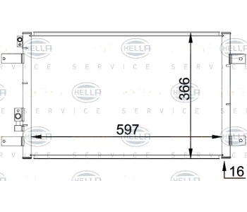 Кондензатор, климатизация HELLA 8FC 351 036-111 за VOLKSWAGEN SHARAN (7M8, 7M9, 7M6) от 1995 до 2010