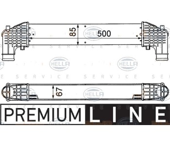 Интеркулер (охладител за въздуха на турбината) HELLA 8ML 376 776-571 за VOLKSWAGEN SHARAN (7M8, 7M9, 7M6) от 1995 до 2010