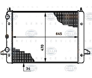 Радиатор, охлаждане на двигателя HELLA 8MK 376 720-491 за VOLKSWAGEN SHARAN (7M8, 7M9, 7M6) от 1995 до 2010