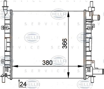 Радиатор, охлаждане на двигателя HELLA 8MK 376 714-251 за FORD KA (RB) от 1996 до 2008