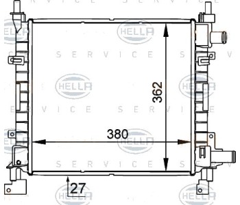 Радиатор, охлаждане на двигателя HELLA 8MK 376 720-271 за FORD KA (RB) от 1996 до 2008