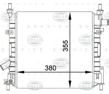 Радиатор, охлаждане на двигателя HELLA 8MK 376 764-241 за FORD KA (RB) от 1996 до 2008