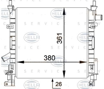 Радиатор, охлаждане на двигателя HELLA 8MK 376 764-251 за FORD KA (RB) от 1996 до 2008