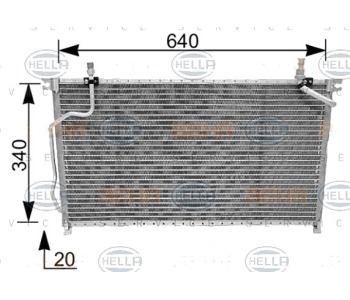 Кондензатор, климатизация HELLA 8FC 351 036-431 за FORD MAVERICK (UDS, UNS) от 1993 до 1998