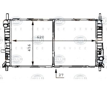 Радиатор, охлаждане на двигателя HELLA 8MK 376 706-641 за FORD MONDEO I (GBP) лифтбек от 1993 до 1996