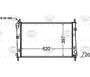 Радиатор, охлаждане на двигателя HELLA 8MK 376 754-781 за FORD MONDEO III (B5Y) фастбек от 2000 до 2007