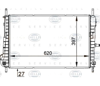 Радиатор, охлаждане на двигателя HELLA 8MK 376 755-291 за FORD MONDEO III (B4Y) седан от 2000 до 2007