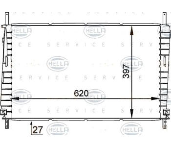 Радиатор, охлаждане на двигателя HELLA 8MK 376 755-301 за FORD MONDEO III (BWY) комби от 2000 до 2007