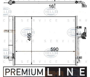Кондензатор, климатизация HELLA 8FC 351 304-491 за FORD MONDEO IV (BA7) комби от 2007 до 2015