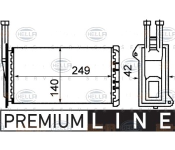 Топлообменник, отопление на вътрешното пространство HELLA 8FH 351 311-571 за FORD SIERRA (BNG) комби от 1987 до 1993